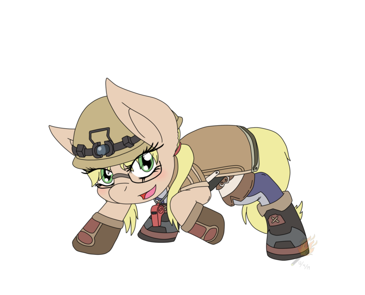 Size: 1973x1597 | Tagged: safe, artist:midnightfire1222, derpibooru import, ponified, earth pony, pony, female, filly, made in abyss, riko, solo