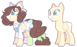 Size: 1024x625 | Tagged: safe, artist:chococolte, derpibooru import, oc, pegasus, pony, bald, bow, clothes, female, hair bow, mare, simple background, solo, tail bow, transparent background