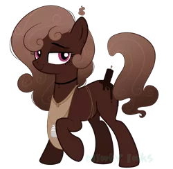 Size: 2391x2345 | Tagged: dead source, safe, artist:mintyinks, derpibooru import, oc, oc:hot chocolate, unofficial characters only, original species, pony, scented pony, female, mare, simple background, solo, transparent background