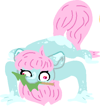 Size: 337x355 | Tagged: safe, artist:nootaz, derpibooru import, oc, oc:scoops, hybrid, pony, unicorn, crouching, derp, faic, female, gremlin, mare, missing horn, simple background, solo, transparent background, tree