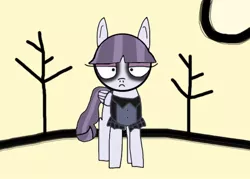 Size: 504x360 | Tagged: safe, artist:undeadponysoldier, derpibooru import, inky rose, pegasus, pony, clothes, dress, female, goth, gothic eyeliner, looking at you, makeup, mare, solo, tim burton, tim burton style