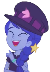 Size: 1436x2048 | Tagged: safe, derpibooru import, edit, edited screencap, screencap, space camp (character), equestria girls, equestria girls series, spoiler:eqg series (season 2), background removed, cheering, happy, not a vector, simple background, solo, transparent background