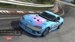 Size: 1024x576 | Tagged: safe, derpibooru import, part of a set, pinkie pie, rainbow dash, pony, car, dodge (car), dodge viper, female, forza motorsport 3, game, game screencap, itasha, mare, race, video game