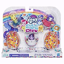 Size: 355x355 | Tagged: safe, derpibooru import, applejack, fluttershy, pinkie pie, rainbow dash, rarity, sci-twi, twilight sparkle, pony, box, capsule, confetti, cutie mark crew, doll, female, hasbro, mare, my little pony logo, rainbow, toy