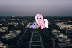 Size: 3840x2560 | Tagged: safe, artist:cheezedoodle96, artist:jhayarr23, derpibooru import, clear sky, wind sprint, pegasus, pony, unicorn, capitol, female, filly, giant pony, highrise ponies, irl, macro, mare, photo, ponies in real life, show accurate, washington d.c.