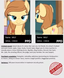 Size: 813x983 | Tagged: suggestive, derpibooru import, edit, oc, oc:cream heart, unofficial characters only, earth pony, pony, button's adventures, bedroom eyes, butt, button's mom has got it going on, crime, female, implied buttoncest, implied foalcon, implied incest, implied pedophilia, incest, male, mare, milf, mugshot, plot, prisoner, solo, straight, straight shota