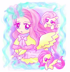 Size: 580x600 | Tagged: safe, artist:seafoamislander, derpibooru import, fluttershy, butterfly, human, pegasus, pony, cute, female, human ponidox, humanized, lolita fashion, mare, self ponidox, shyabetes, sweet lolita, winged humanization, wings