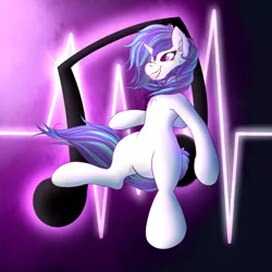 Size: 1600x1600 | Tagged: safe, artist:ray-frost, derpibooru import, vinyl scratch, pony, unicorn, electrocardiogram, female, grin, mare, smiling, solo