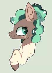 Size: 1024x1446 | Tagged: safe, artist:o-at, derpibooru import, minty mocha, pony, the parent map, bust, cute, ear fluff, female, heart eyes, mare, portrait, profile, solo, wingding eyes