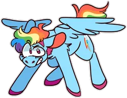 Size: 1280x993 | Tagged: safe, artist:ghoul--doodle, derpibooru import, rainbow dash, pegasus, pony, freckles, grin, simple background, smiling, solo, transparent background