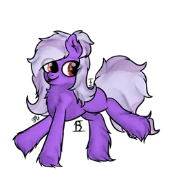 Size: 894x894 | Tagged: safe, artist:embroidered equations, artist:littlepony115, artist:poniesmine, derpibooru import, oc, oc:aggie, unofficial characters only, earth pony, pony, :p, cute, female, fluffy, hair bun, highlights, hooves up, mare, purple, red eyes, shading, simple background, solo, tongue out, transparent background, unshorn fetlocks