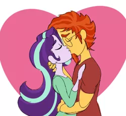 Size: 1263x1165 | Tagged: safe, artist:ponyretirementhome, derpibooru import, starlight glimmer, sunburst, equestria girls, eyes closed, female, kissing, male, shipping, starburst, straight