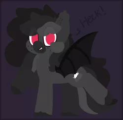 Size: 2088x2037 | Tagged: safe, artist:moonydusk, derpibooru import, oc, oc:moonlight dusk, unofficial characters only, bat pony, pony, female, heck, mare