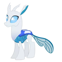 Size: 2000x2000 | Tagged: artist:jackiejak, blue changeling, changedling, changedling oc, changeling, changeling oc, derpibooru import, double colored changeling, oc, oc:briktkik, safe, simple background, transparent background, unofficial characters only, white changeling