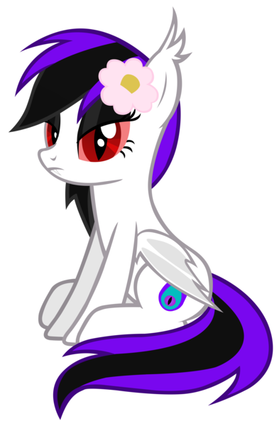 Size: 3649x5573 | Tagged: safe, artist:jackiejak, derpibooru import, oc, oc:hibiscus gloom, unofficial characters only, bat pony, pony, bat pony oc, bat wings, flower, flower in hair, simple background, solo, transparent background, vector, wings