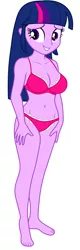 Size: 1400x4400 | Tagged: suggestive, derpibooru import, edit, editor:ah96, twilight sparkle, equestria girls, barefoot, belly button, big breasts, bra, breast edit, breasts, busty twilight sparkle, cleavage, clothes, feet, female, legs, ms paint, panties, sexy, simple background, solo, solo female, thighs, underwear, underwear edit, white background