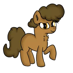 Size: 473x473 | Tagged: artist needed, safe, derpibooru import, oc, oc:cookie crumbles, unofficial characters only, earth pony, blank flank, chest fluff, cookie, female, food, looking at you, mare, poofy mane, raised hoof, simple background, transparent background