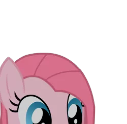 Size: 1678x1644 | Tagged: safe, artist:camtwosix, derpibooru import, pinkie pie, earth pony, pony, cute, cuteamena, female, lurking, mare, pinkamena diane pie, puppet rig, simple background, solo, soon, transparent background, vector