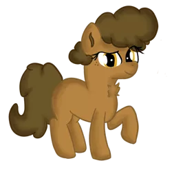 Size: 1000x1000 | Tagged: safe, derpibooru import, oc, oc:cookie, earth pony, pony, 2020 community collab, derpibooru community collaboration, cookie, food, freckles, poofy mane, simple background, solo, transparent background