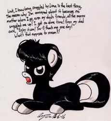 Size: 1185x1288 | Tagged: safe, artist:newyorkx3, derpibooru import, oc, oc:tommy junior, unofficial characters only, earth pony, pony, colt, male, simple background, solo, traditional art, white background