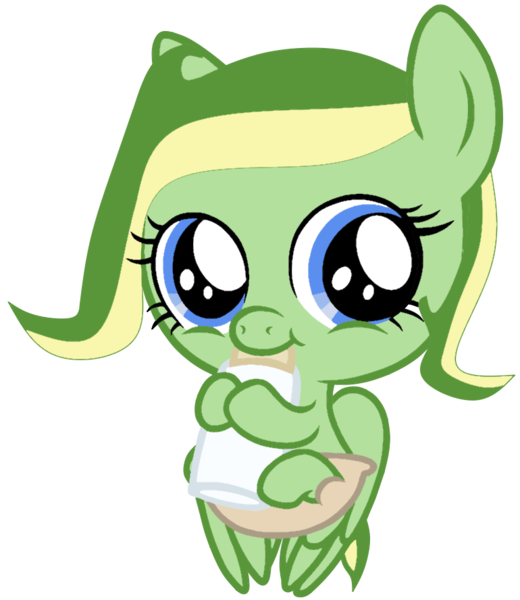 Size: 770x888 | Tagged: safe, artist:didgereethebrony, derpibooru import, oc, oc:boomerang beauty, pegasus, pony, baby, baby bottle, base used, diaper, female, filly, looking at you, simple background, solo, trace, transparent background
