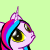 Size: 50x50 | Tagged: safe, artist:auroraswirls, derpibooru import, oc, oc:nebula nova, unofficial characters only, pony, unicorn, against glass, animated, bust, eye shimmer, female, gif, gif for breezies, glass, horn, mare, picture for breezies, pixel art, simple background, solo, underhoof, unicorn oc