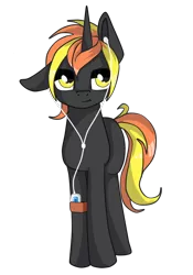 Size: 2100x3000 | Tagged: safe, artist:apple joy, derpibooru import, oc, oc:java, unofficial characters only, pony, unicorn, 2020 community collab, derpibooru community collaboration, female, music player, simple background, solo, transparent background