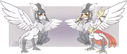 Size: 1280x546 | Tagged: armor, artist:its-sweet-berry, derpibooru import, female, harpy, monster mare, monster pony, oc, oc:talon frost, original species, reference sheet, safe, solo