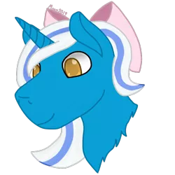 Size: 768x768 | Tagged: safe, artist:moonkins59, derpibooru import, oc, oc:fleurbelle, alicorn, pony, alicorn oc, bow, cute, female, hair over one eye, horn, mare, smiling, wings, yellow eyes