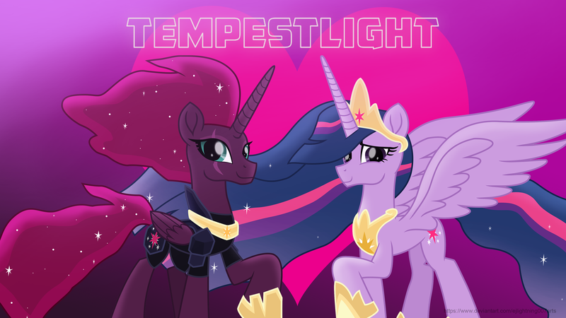 Size: 3840x2160 | Tagged: alicorn, alicornified, armor, artist:ejlightning007arts, derpibooru import, eye scar, female, good end?, heart, lesbian, pretty pretty tempest, princess tempest shadow, princess twilight 2.0, race swap, raised hoof, safe, scar, shipping, tempest gets her horn back, tempesticorn, tempestlight, tempest shadow, the last problem, twilight sparkle, twilight sparkle (alicorn), wallpaper, wavy mane