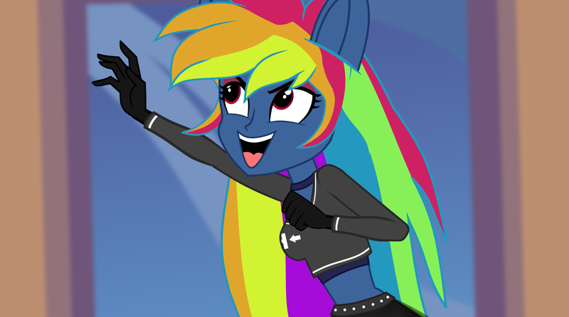 Size: 4321x2409 | Tagged: safe, artist:galacticflashd, derpibooru import, screencap, rainbow dash, equestria girls, secrets and pies, adorapiehater, breasts, busty rainbow dash, clothes, cute, evil pie hater dash, female, gloves, long gloves, makeup, reaching out, short shirt, show accurate, skirt, solo