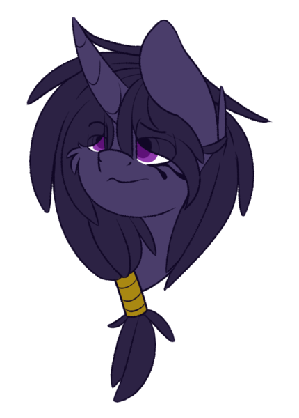 Size: 546x761 | Tagged: safe, artist:ezzerie, deleted from derpibooru, derpibooru import, oc, oc:yoru, unofficial characters only, pony, unicorn, bust, digital, egyptian, portrait, simple background, solo, transparent background