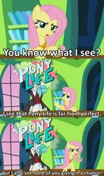 Size: 1920x3240 | Tagged: safe, derpibooru import, edit, edited screencap, screencap, discord, fluttershy, pony, keep calm and flutter on, my little pony: pony life, season 3, caption, comic, element of kindness, exploitable meme, image macro, meme, pony life drama drama, pony life logo, screencap comic, text, text edit