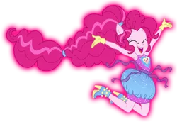 Size: 1200x824 | Tagged: safe, artist:sapphiregamgee, derpibooru import, pinkie pie, cheer you on, equestria girls, equestria girls series, forgotten friendship, spoiler:eqg series (season 2), ^^, alternate hairstyle, armpits, arms in the air, boots, clothes, cute, eyes closed, female, gloves, image, open smile, pink glow, png, ponied up, pony ears, puffy ponytail, shoes, simple background, sleeveless, solo, super ponied up, transparent background