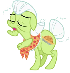 Size: 5518x5774 | Tagged: safe, artist:estories, derpibooru import, granny smith, earth pony, pony, absurd resolution, eyes closed, female, hoof on chest, mare, simple background, solo, transparent background, vector