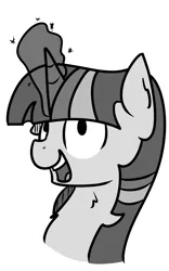 Size: 1000x1600 | Tagged: safe, artist:kippzu, derpibooru import, twilight sparkle, pony, black and white, drawthread, grayscale, monochrome, reaction image, solo