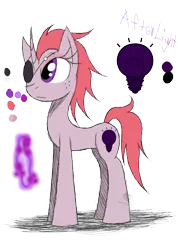 Size: 985x1385 | Tagged: safe, artist:didun850, derpibooru import, oc, oc:afterlight, unofficial characters only, pony, unicorn, female, freckles, horn, lightbulb, mare, reference sheet, simple background, solo, transparent background, unicorn oc