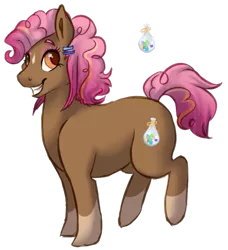 Size: 477x523 | Tagged: safe, artist:amiookamiwolf, derpibooru import, oc, oc:party prize, unofficial characters only, earth pony, pony, cutie mark, eyeshadow, female, glitter, hairclip, makeup, mare, offspring, parent:cheese sandwich, parent:pinkie pie, parents:cheesepie, simple background, smiling, socks (coat marking), transparent background