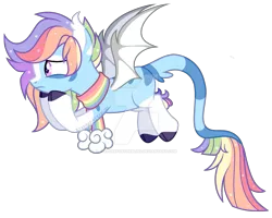 Size: 999x800 | Tagged: safe, artist:eyesorefortheblind, deleted from derpibooru, derpibooru import, oc, oc:prisma color, bat pony, pony, base used, bat pony oc, bat wings, leonine tail, multicolored hair, obtrusive watermark, rainbow, rainbow hair, simple background, solo, transparent background, watermark, wings