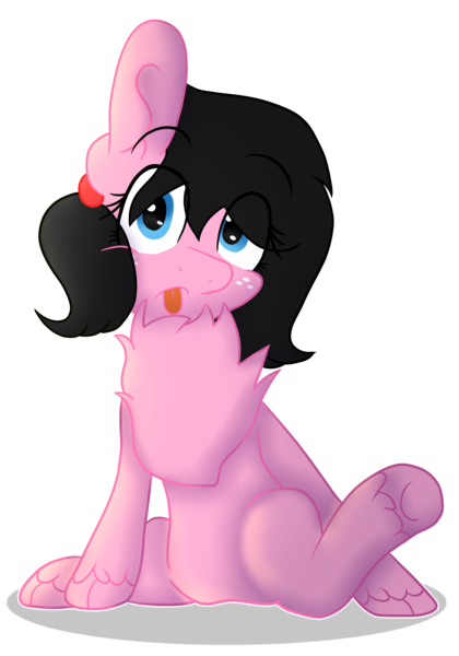 Size: 1503x2146 | Tagged: safe, artist:moonlightdisney5, derpibooru import, oc, oc:moonlight, unofficial characters only, earth pony, pony, 2020 community collab, derpibooru community collaboration, behaving like a cat, caught, chest fluff, female, fluffy, freckles, simple background, solo, tongue out, transparent background, unshorn fetlocks