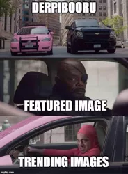 Size: 500x681 | Tagged: caption, car, comic, derpibooru, derpibooru import, eyepatch, human, male, meme, meta, nick fury, pink guy, safe