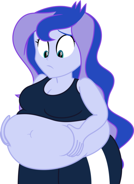 Size: 2191x2999 | Tagged: safe, alternate version, artist:steampunk-brony, derpibooru import, princess luna, human, equestria girls, adorafatty, bbw, belly, belly button, belly grab, big belly, big breasts, breasts, busty princess luna, clothes, cute, fat, implied weight gain, lunabetes, need to go on a diet, need to lose weight, obese, princess moonpig, show accurate, solo, squishy, squishy belly, vector, vice principal luna, vice principal moonpig, weight gain, workout outfit