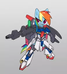 Size: 1832x2000 | Tagged: armor, artist:satv12, bipedal, crossover, derpibooru import, dexterous hooves, gundam, mobile suit gundam, rainbow dash, safe, semi-anthro, zeta gundam