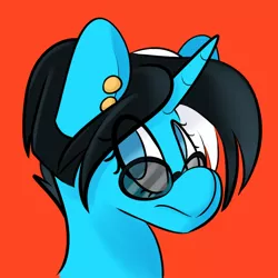 Size: 896x896 | Tagged: safe, artist:myahster, derpibooru import, oc, pony, unicorn, commission, ear piercing, glasses, piercing, solo