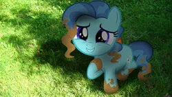 Size: 1192x670 | Tagged: safe, artist:bastbrushie, artist:vbastv, derpibooru import, petunia paleo, pony, dirty, garden, irl, photo, ponies in real life