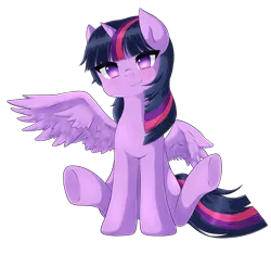 Size: 3200x3000 | Tagged: safe, artist:nekowy, derpibooru import, twilight sparkle, twilight sparkle (alicorn), alicorn, pony, colored pupils, cute, female, high res, looking at you, mare, simple background, sitting, solo, transparent background, twiabetes, weapons-grade cute