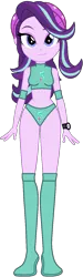 Size: 455x1524 | Tagged: suggestive, artist:invisibleink, artist:marcusvanngriffin, deleted from derpibooru, derpibooru import, starlight glimmer, equestria girls, belly button, boots, clothes, cutie mark, elbow pads, female, knee pads, looking at you, midriff, shoes, simple background, sports, sports bra, sports panties, transparent background, vector, watch, wrestler, wrestling