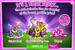 Size: 1032x688 | Tagged: advertisement, black friday, derpibooru import, gameloft, gem, gift for maud, maud pie, safe, sale, spike, spikezilla