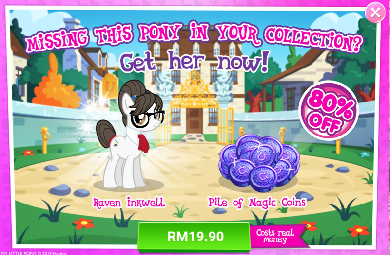 Size: 1040x682 | Tagged: safe, derpibooru import, writing desk, earth pony, pony, advertisement, costs real money, gameloft, magic coins, sale