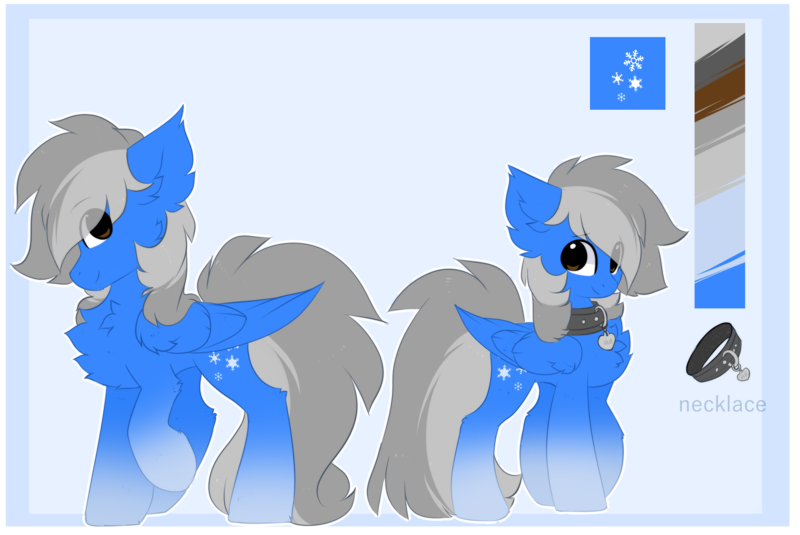 Size: 1920x1284 | Tagged: safe, artist:little-sketches, derpibooru import, oc, oc:betting snow, pegasus, pony, chest fluff, collar, color palette, eye clipping through hair, male, reference sheet, smiling, solo, stallion, vulgar